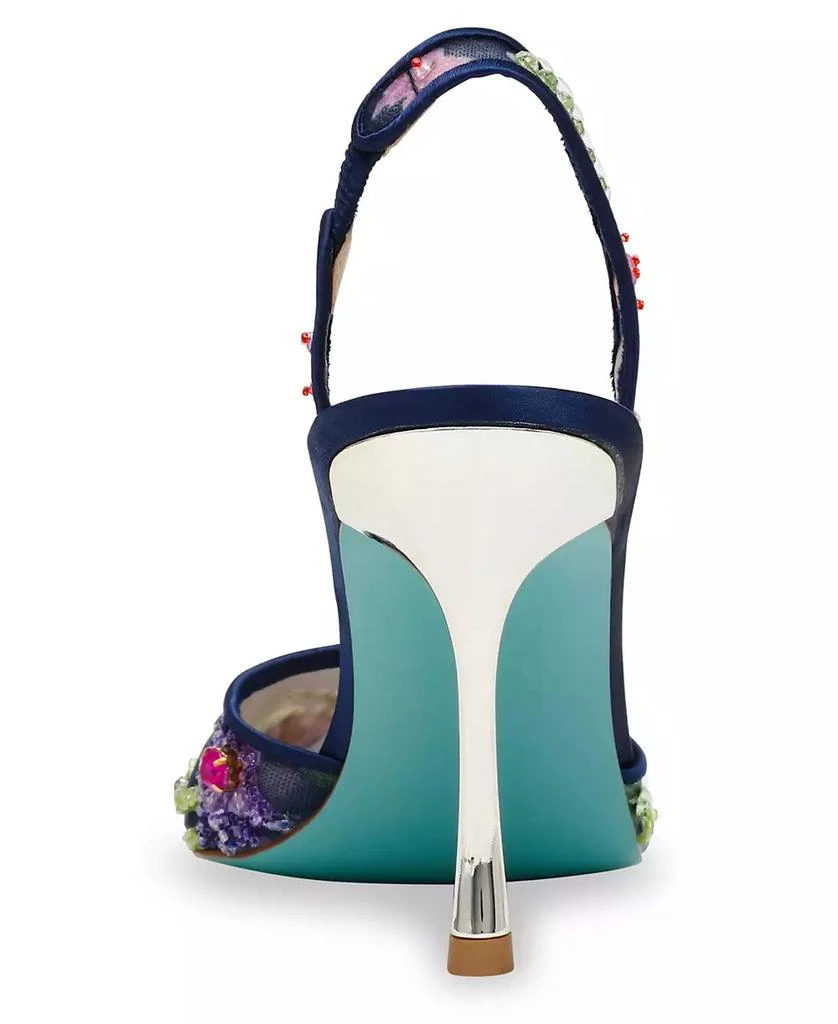Betsey Johnson Velma Jeweled Mesh Slingback Pumps 3