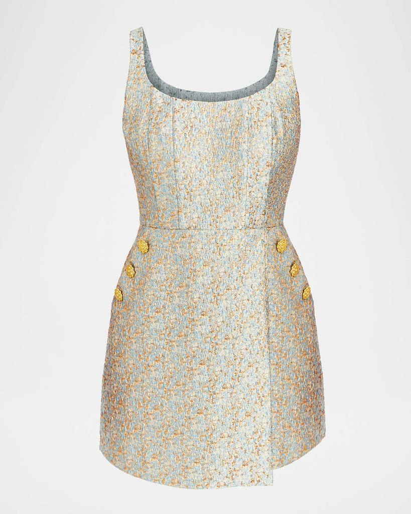 Mestiza New York Chianti Scoop-Neck Metallic Jacquard Mini Dress 1