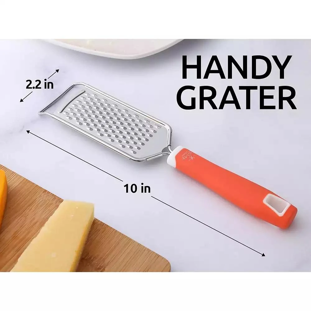 Zulay Kitchen Cheese Grater Stainless Steel - Durable Rust-Proof Metal Lemon Zester Grater With Handle 7