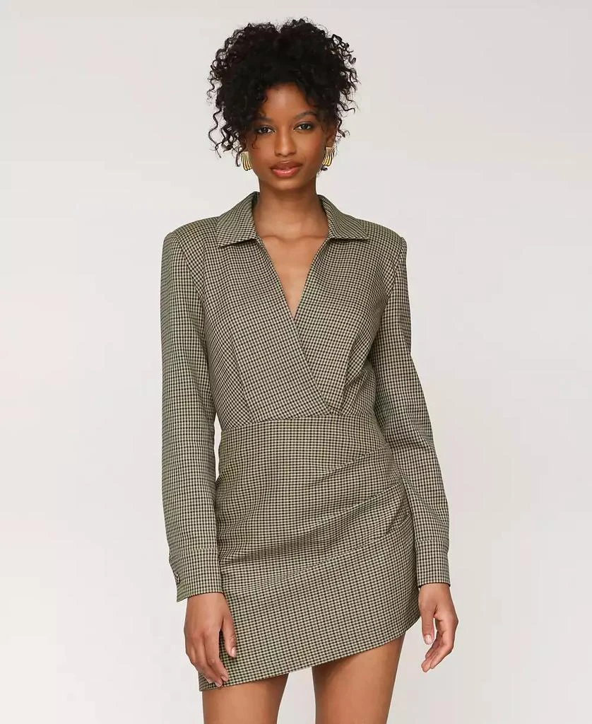 Avec Les Filles Women's Printed Split-Neck Mini Dress 6
