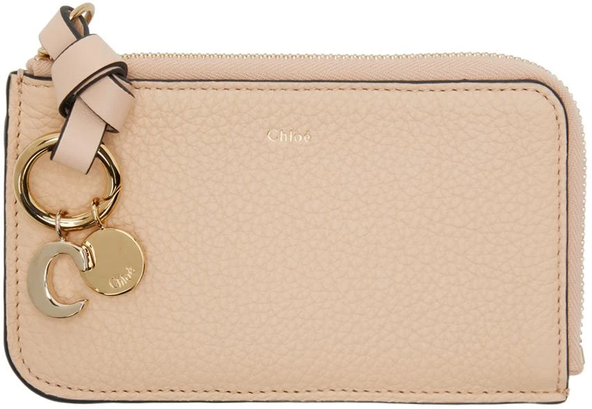 Chloé Tan Alphabet Zip Card Holder 1