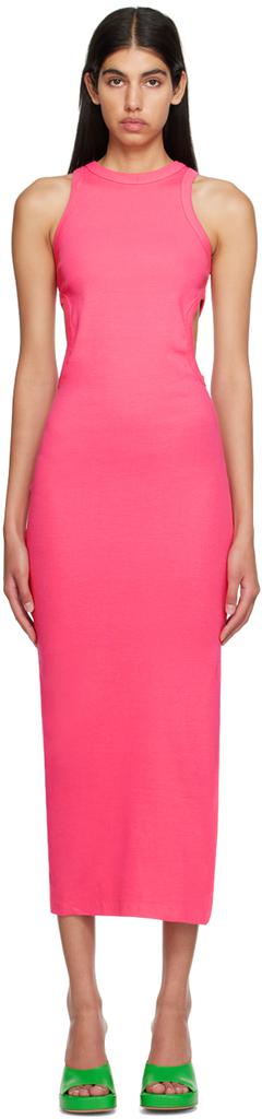 MSGM Pink Cutout Midi Dress