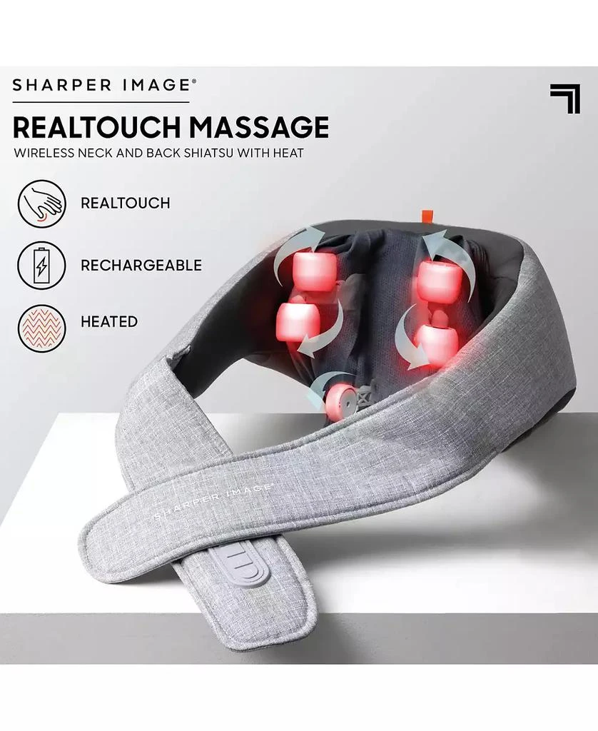 Sharper Image Realtouch Shiatsu Massager, Warming Heat Soothes Sore Muscles, Nodes Feel Like Real Hands, Wireless & Rechargeable 6
