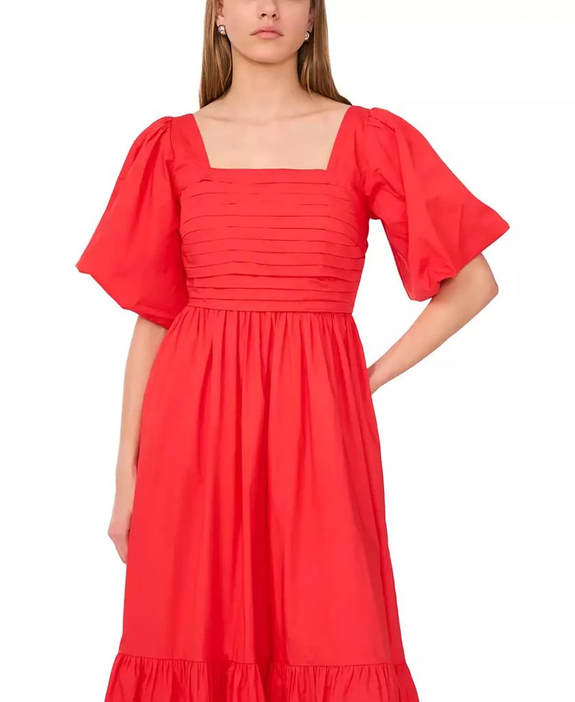 CeCe Women's Square-Neck Puff-Sleeve Tie-Back Maxi Dress 2