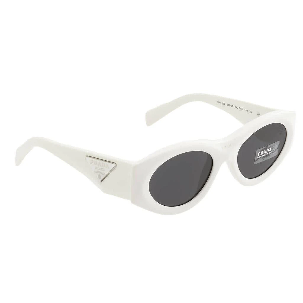 Prada Dark Grey Oval Ladies Sunglasses PR 20ZS 1425S0 53 2
