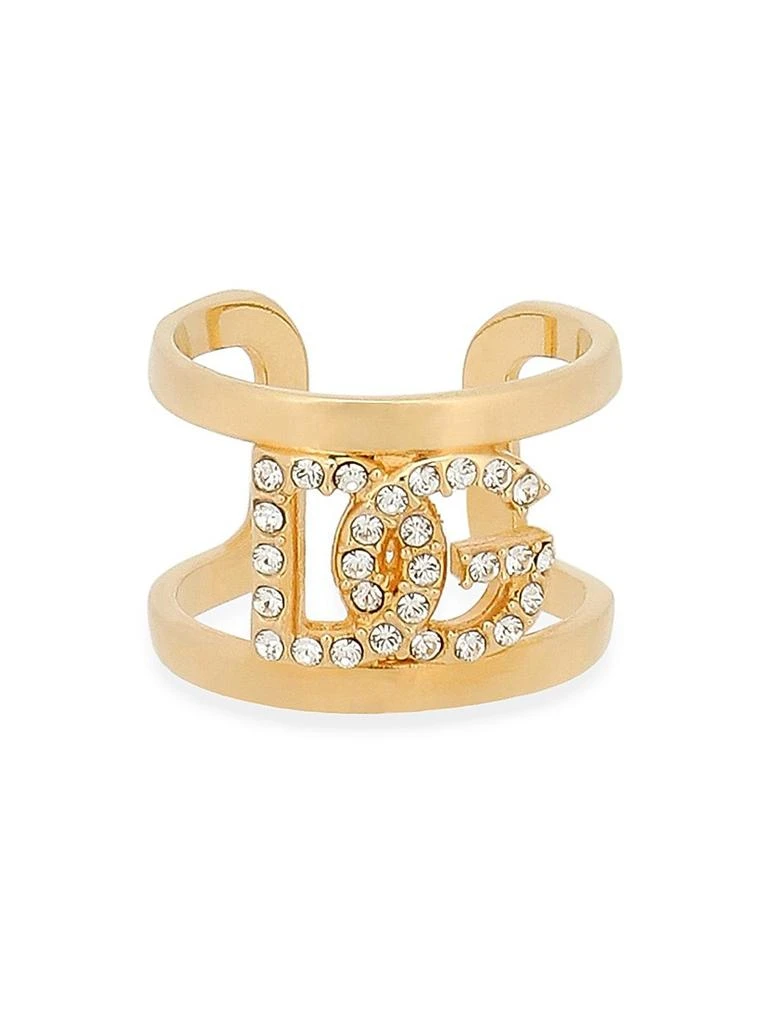 Dolce & Gabbana Goldtone & Glass Crystal Monogram Ring 1