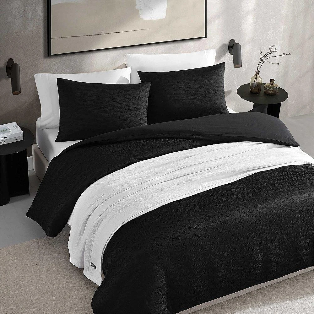 Vera Wang Illusion Textured 3 Piece Duvet Cover Set, King 7