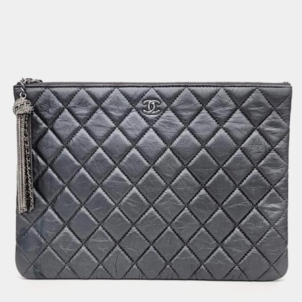 Chanel Chanel Silver leather Clutch Bag 1