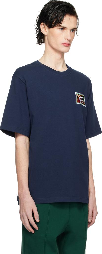 Casablanca Navy Fibonacci Patch T-shirt