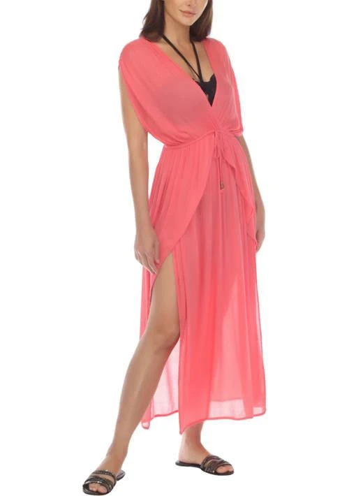 RAVIYA Short Sleeve Pullover Flyaway Maxi Dress Swim Cover Up 2