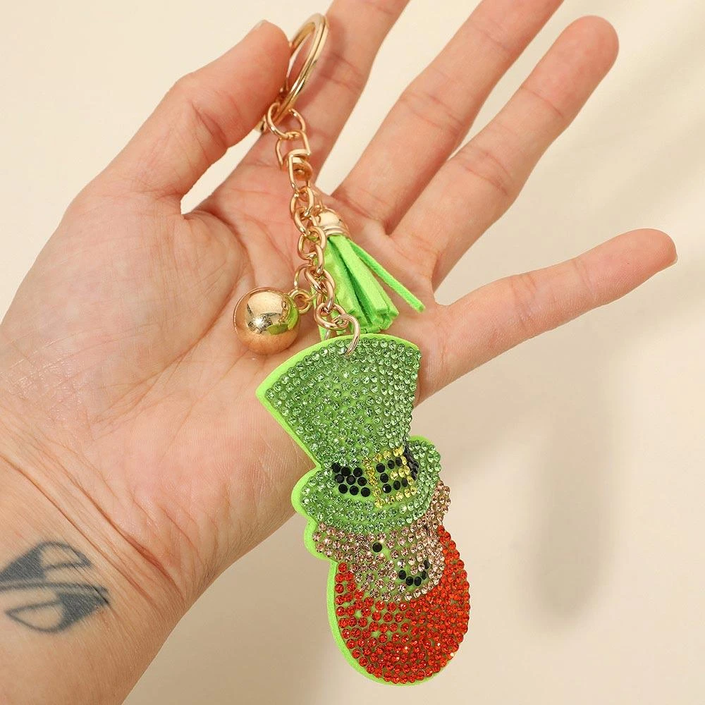 FASHNZFAB Bling Studded Leprechaun Tassel Keychain Bag Charm