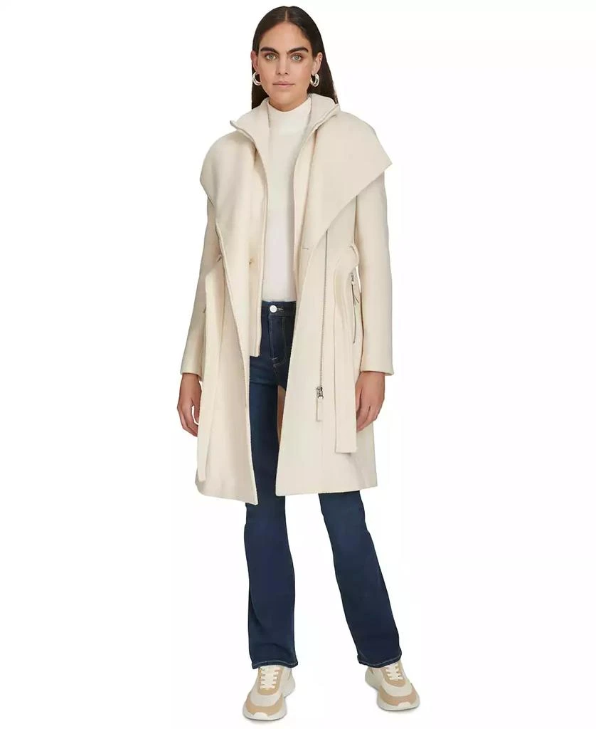 Calvin Klein Womens Wool Blend Belted Wrap Coat, Created for Macys 3
