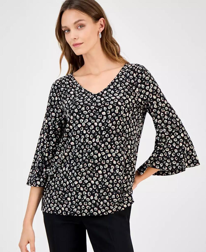 売れ筋商品|||カスパー カットソー トップス レディース Women's Box-Pleat Keyhole Floral Top, Regular & Petite Sizes Lily White Multi Kasper Women's Box-Pleat Keyhole Floral Top, Regular