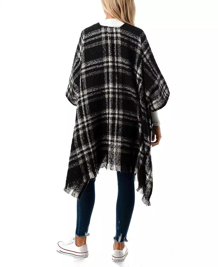 MARCUS ADLER Women's Open-Front Plaid Fringe-Trim Kimono 3