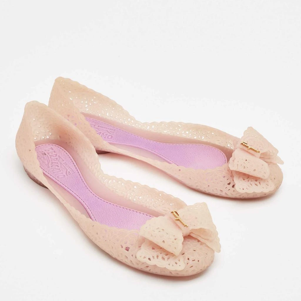 Salvatore Ferragamo Salvatore Ferragamo Beige Laser Cut Jelly Nilly Ballet Flats Size 36.5 4
