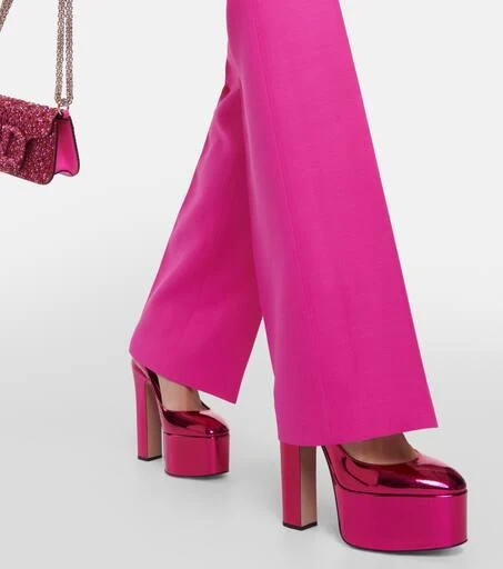 Valentino Tan-Go metallic leather platform pumps 4