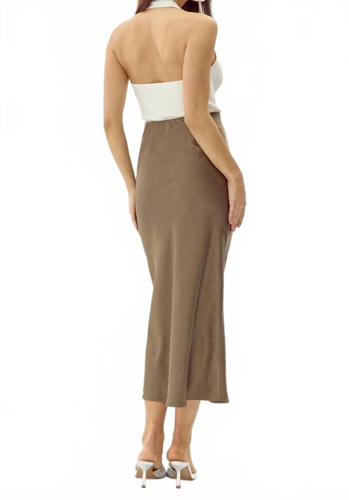 Greylin Becky Midi Skirt In Moss Green