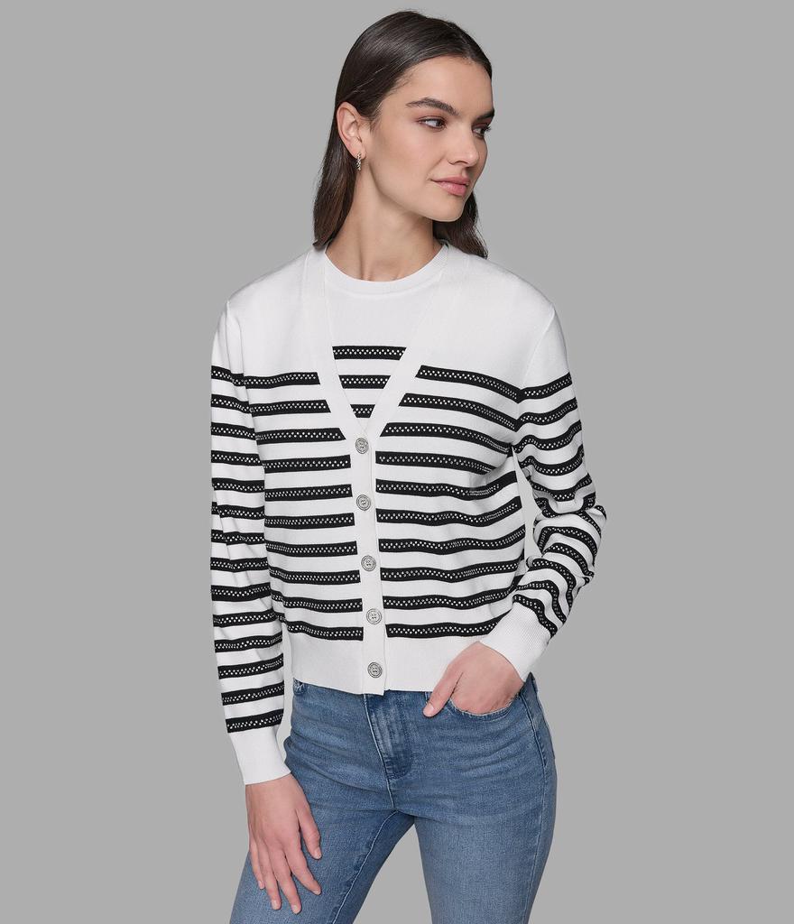 Karl Lagerfeld Paris CAPSULE STRIPED CARDIGAN