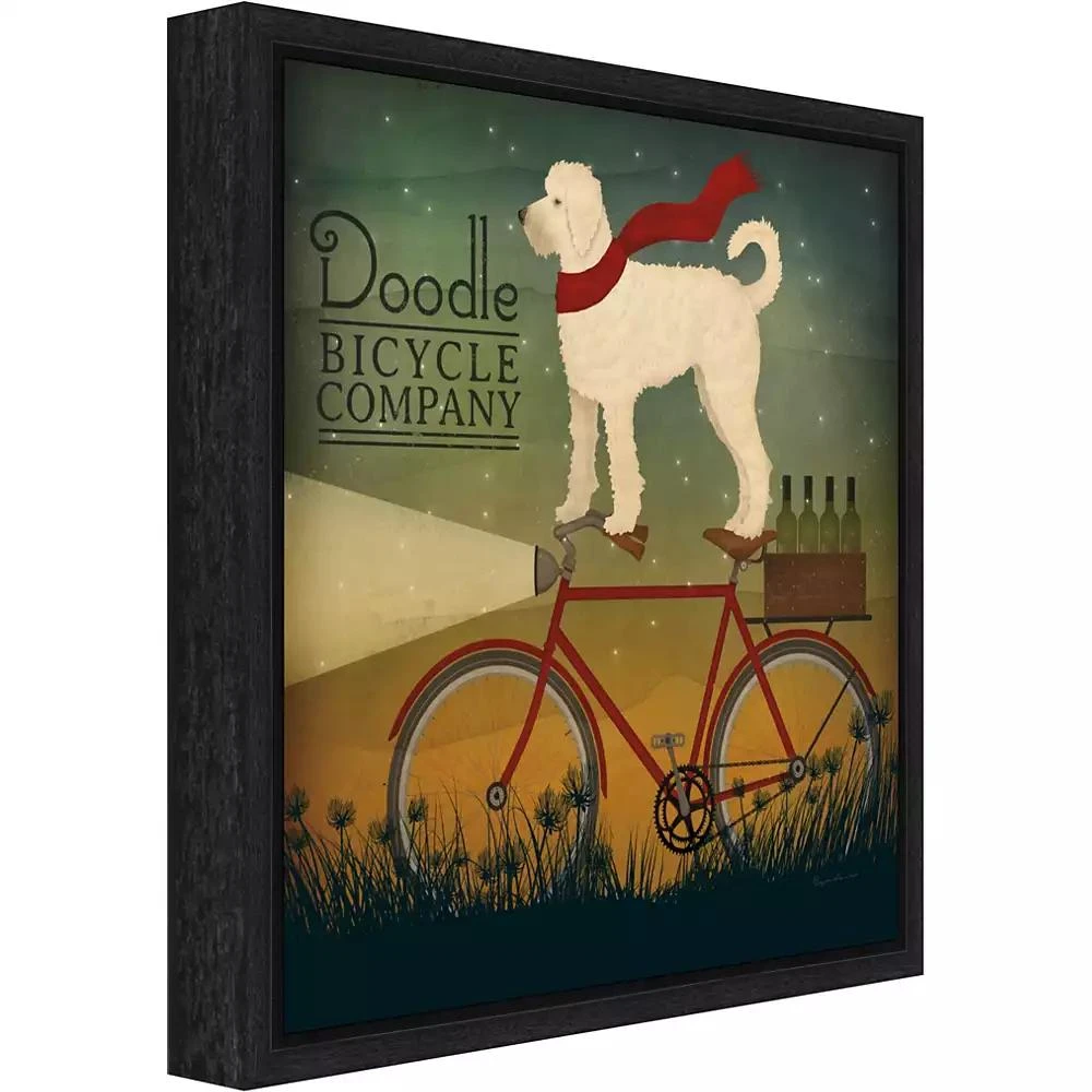 Amanti Art White Doodle on Bike Summer by Ryan Fowler Canvas Framed Art 2