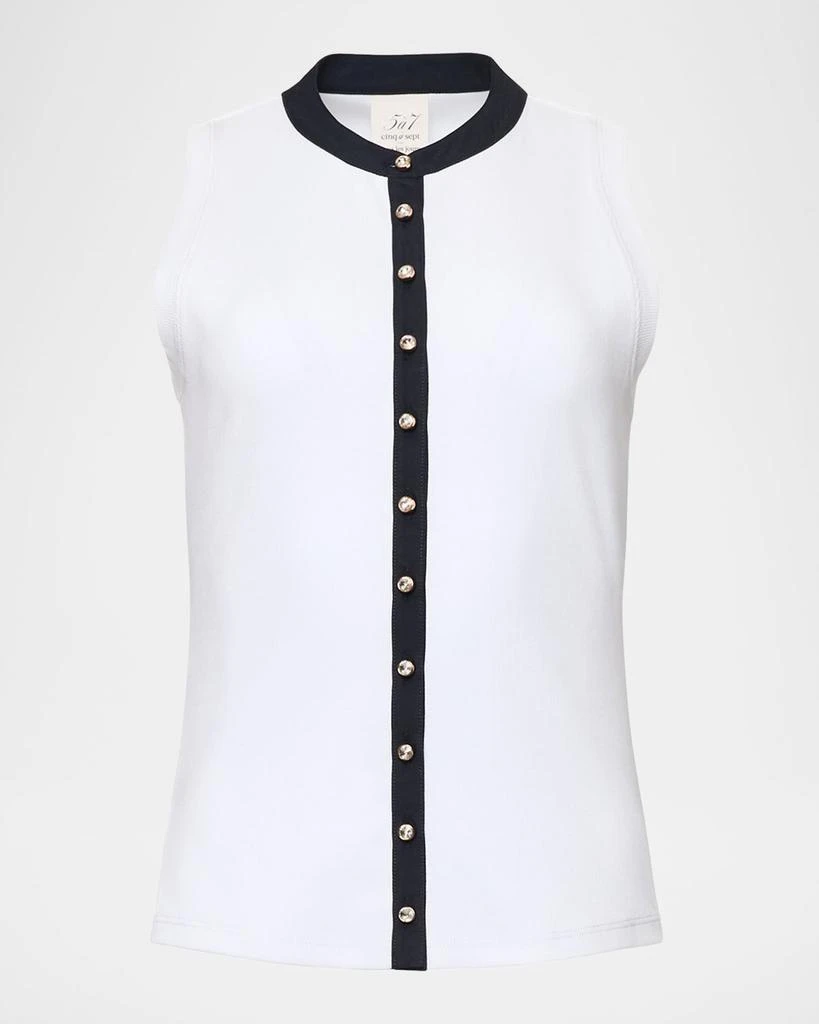 Cinq a Sept Beverly Knit Button-Front Top