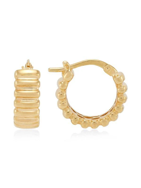 Saks Fifth Avenue 14K Yellow Gold Wavy Earrings 2