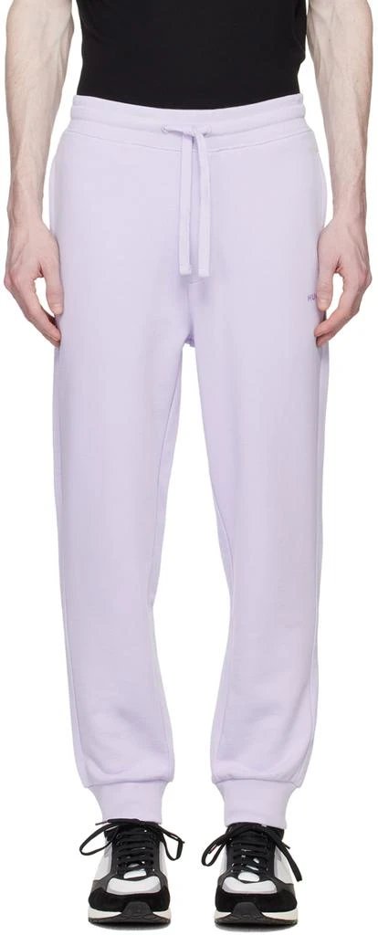 Hugo Purple Straight-Leg Lounge Pants 1