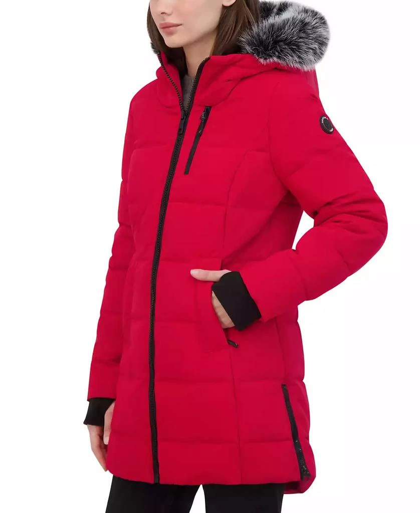 Nautica Women's Faux-Fur-Trim Hooded Puffer Coat 4