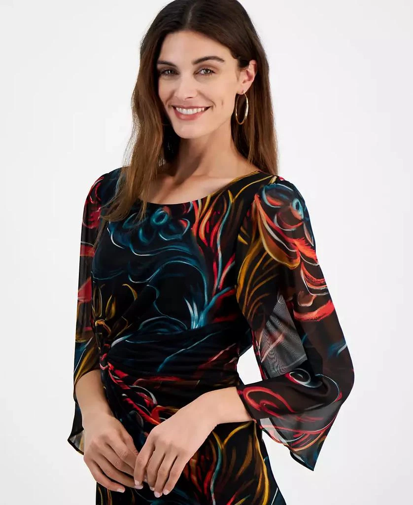Connected Women's Chiffon Cape-Sleeve Sheath Dress 2