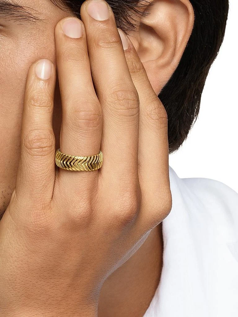 David Yurman Chevron Band Ring in 18K Yellow Gold, 8MM 2