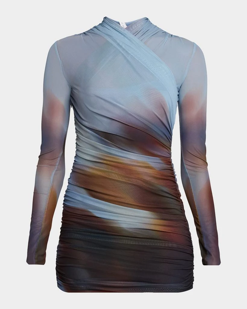 Significant Other Sora Draped Long-Sleeve Mini Dress - LUCID BLOO - 12 Significant Other Sora Draped Long-Sleeve Mini Dress - LUCID BLOO - 12