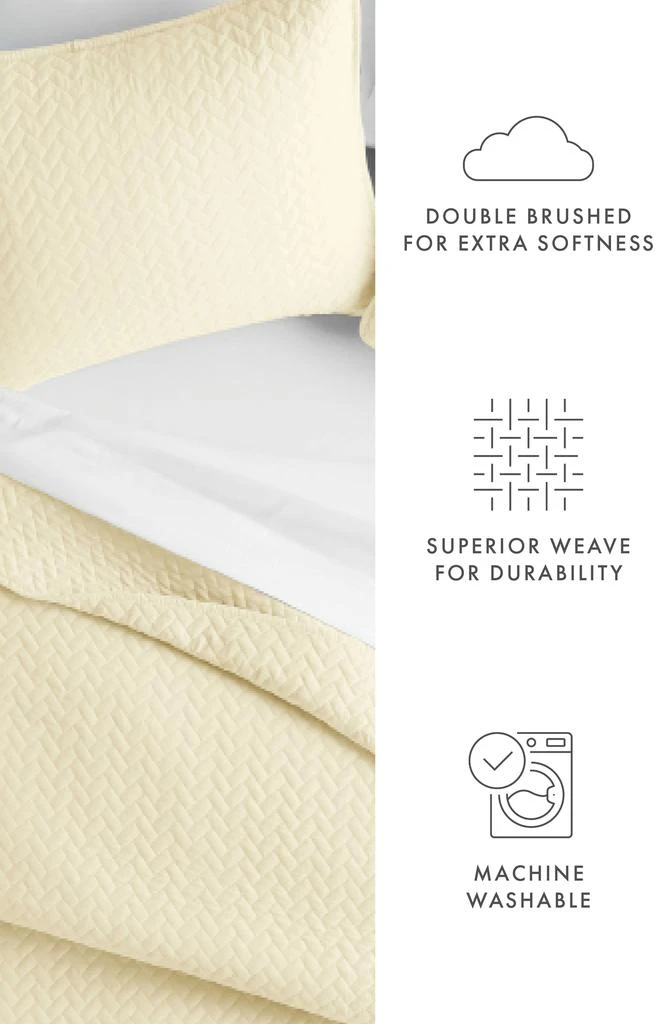 IENJOY HOME All Season Herringbone Stitch Down Alternative Quilt 
Sham Set 3