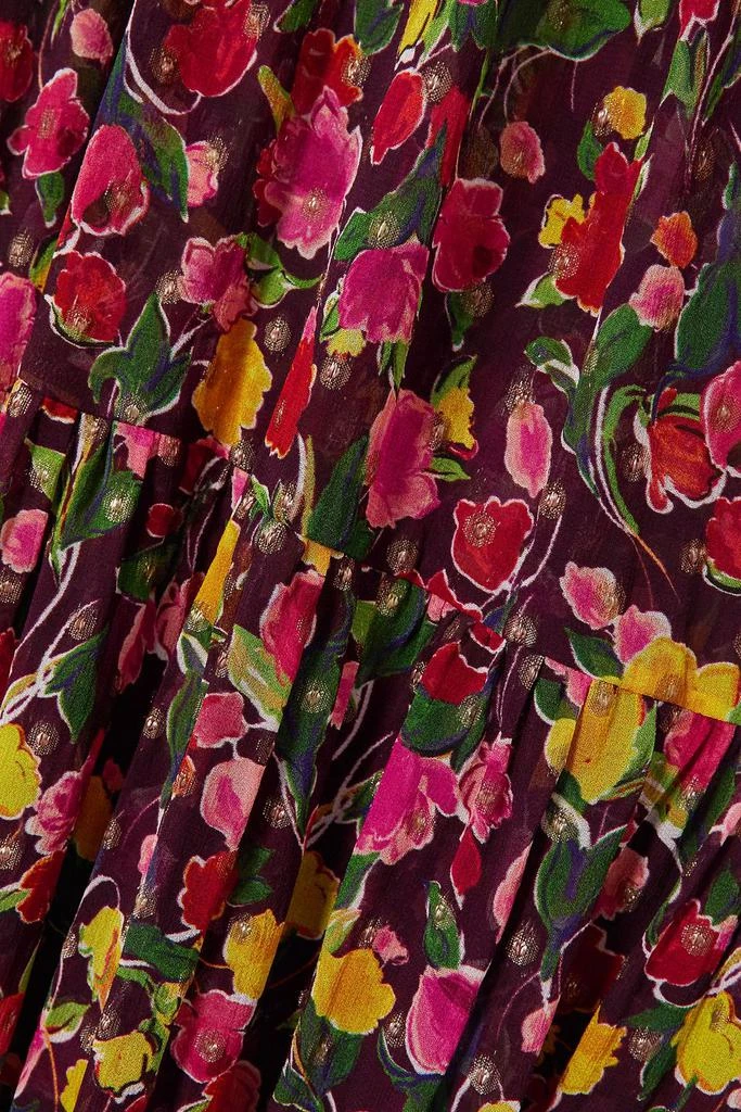 Rixo Delicia floral-print metallic fil coupé chiffon maxi dress 4
