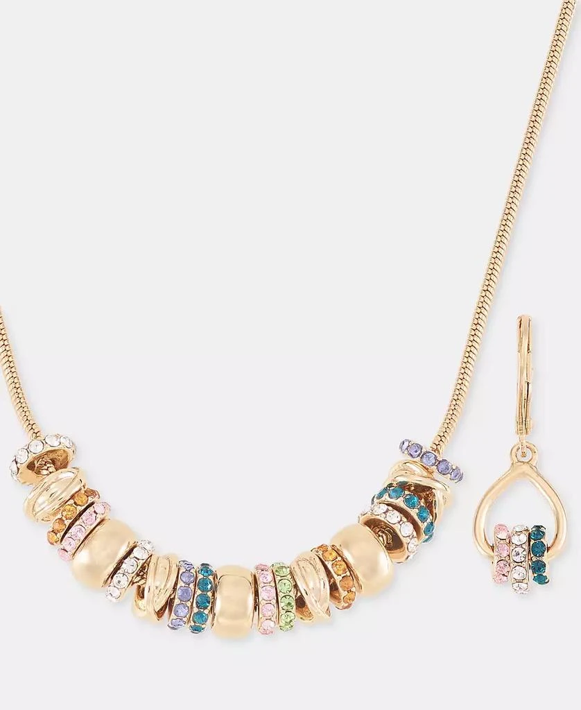 Anne Klein Two-Tone 2-Pc. Set Stone Rondelle Collar Necklace 
Matching Drop Earrings 4