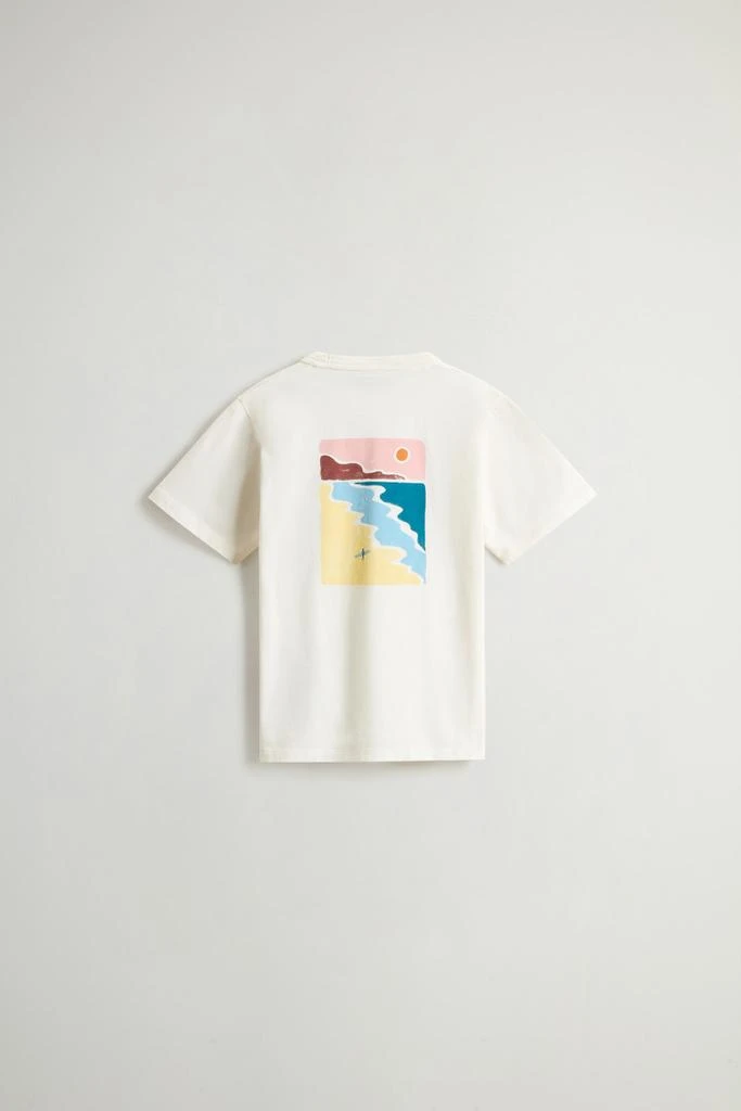 Woolrich Boys’ T-Shirt in Pure Cotton with Print on the Back - Boys - Blue 2