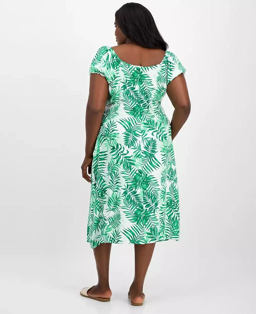 Madden Girl Trendy Plus Size Puff-Sleeve Midi Dress 5