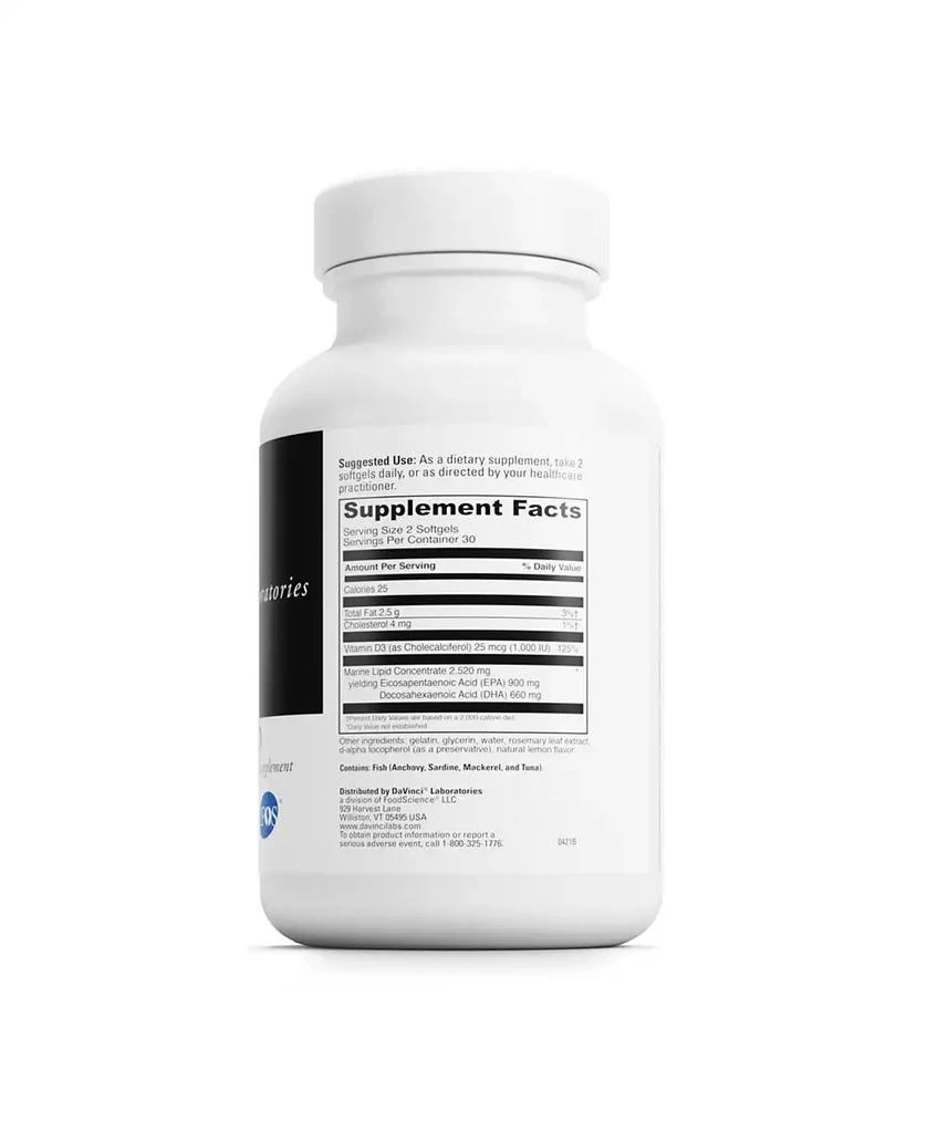 DaVinci Laboratories DaVinci Labs Omega 3 HP-D - Dietary Supplement to Support Immune System, Healthy Joints and Cardiovascular and Skin Health - With Vitamin D3 and More - Gluten-Free 3