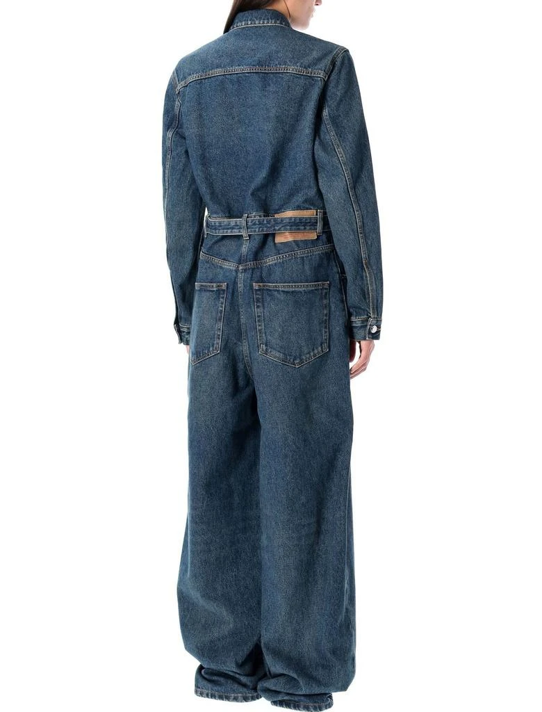 Prada Prada Long Sleeved Belted Denim Jumpsuit 2