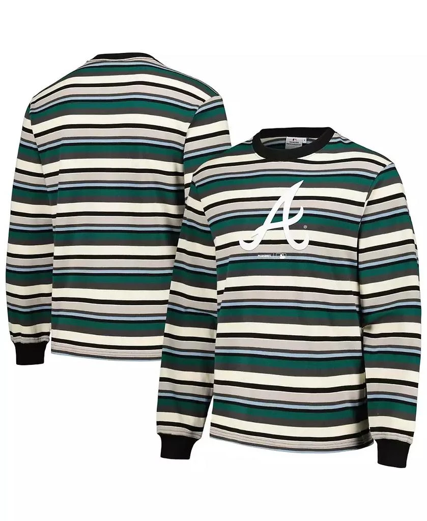 Pleasures Men's Cream/Green Atlanta Braves Ballpark Long Sleeve T-Shirt 1