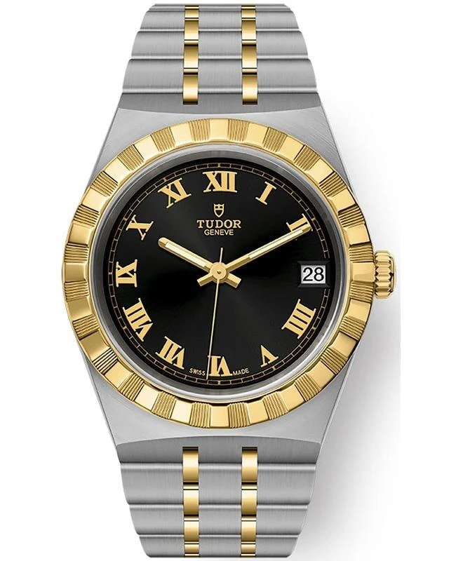 Tudor Tudor Royal Black Dial Stainless Steel and Yellow Gold Unisex Watch M28403-0003 1