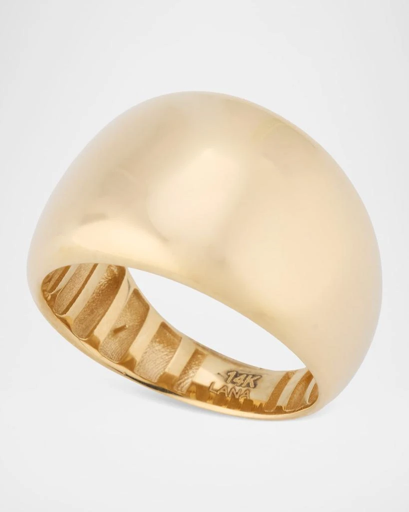 LANA 14K Yellow Gold Curved Bubble Ring 3