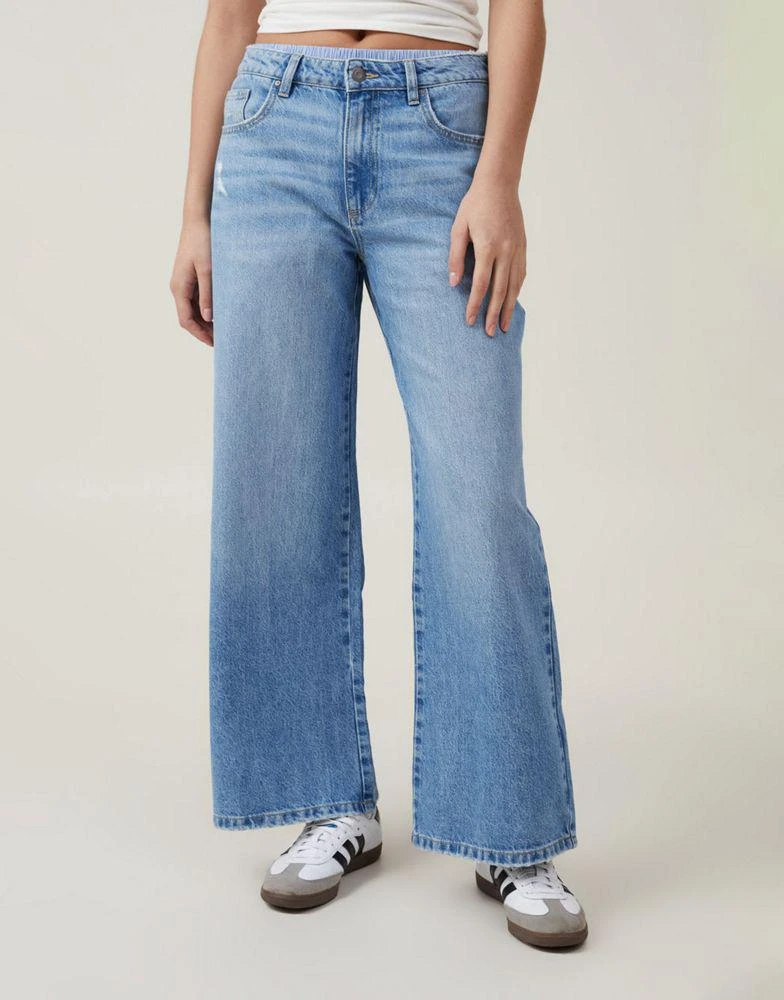 Cotton:On Cotton:On Relaxed wide jean in breeze blue worn 3
