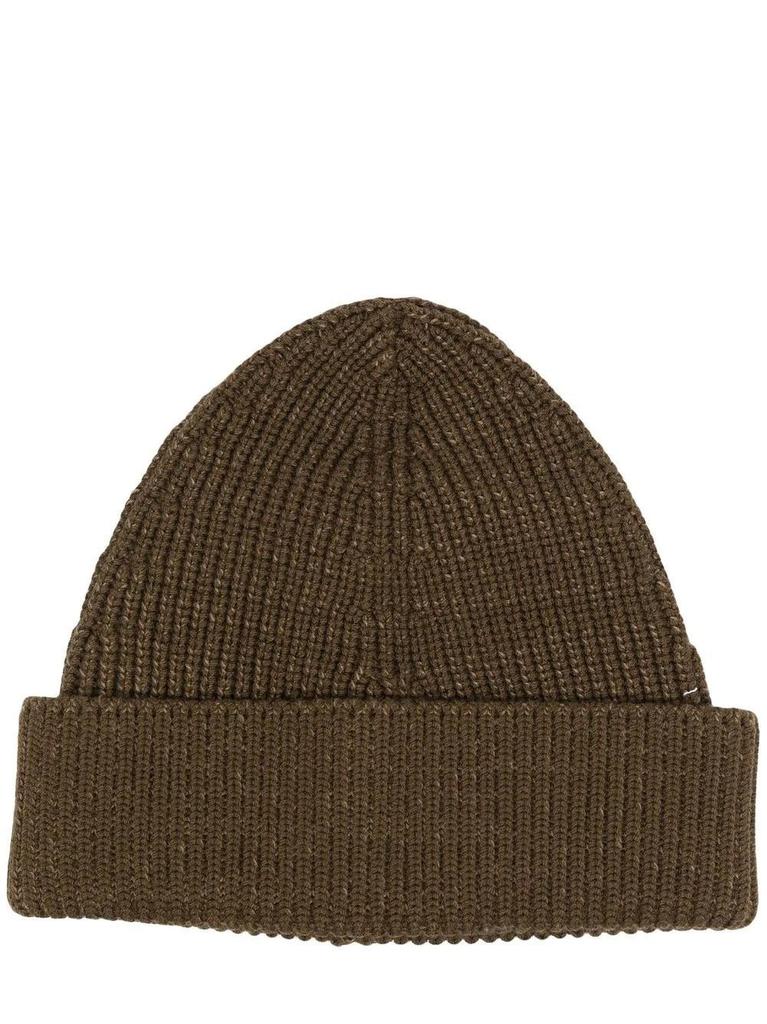 NA Brown ribbed knit beanie hat