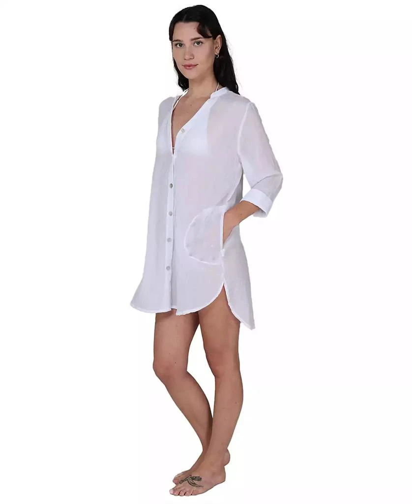 J Valdi Women's Button-Down Swim Shirt 2