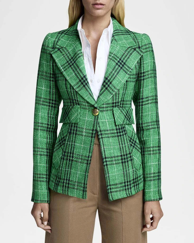 Smythe Textured Summer Plaid Cut-Away Blazer 3