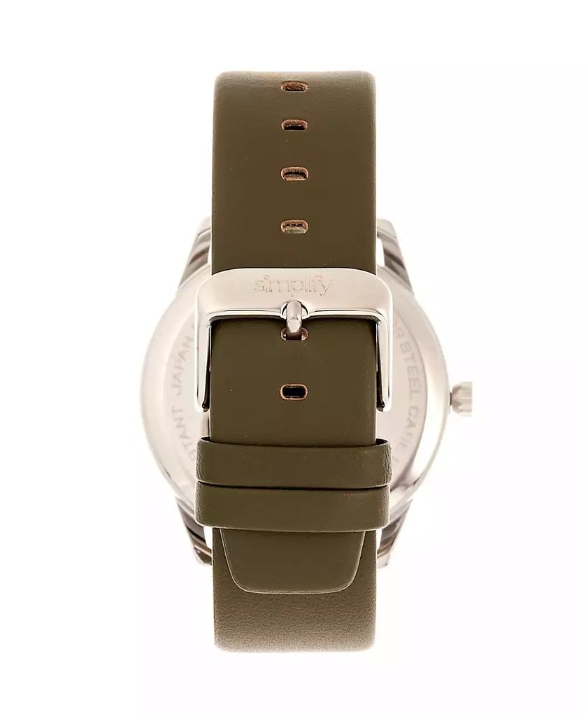 Simplify Quartz The 6300 White Dial, Genuine Olive Leather Watch 41mm