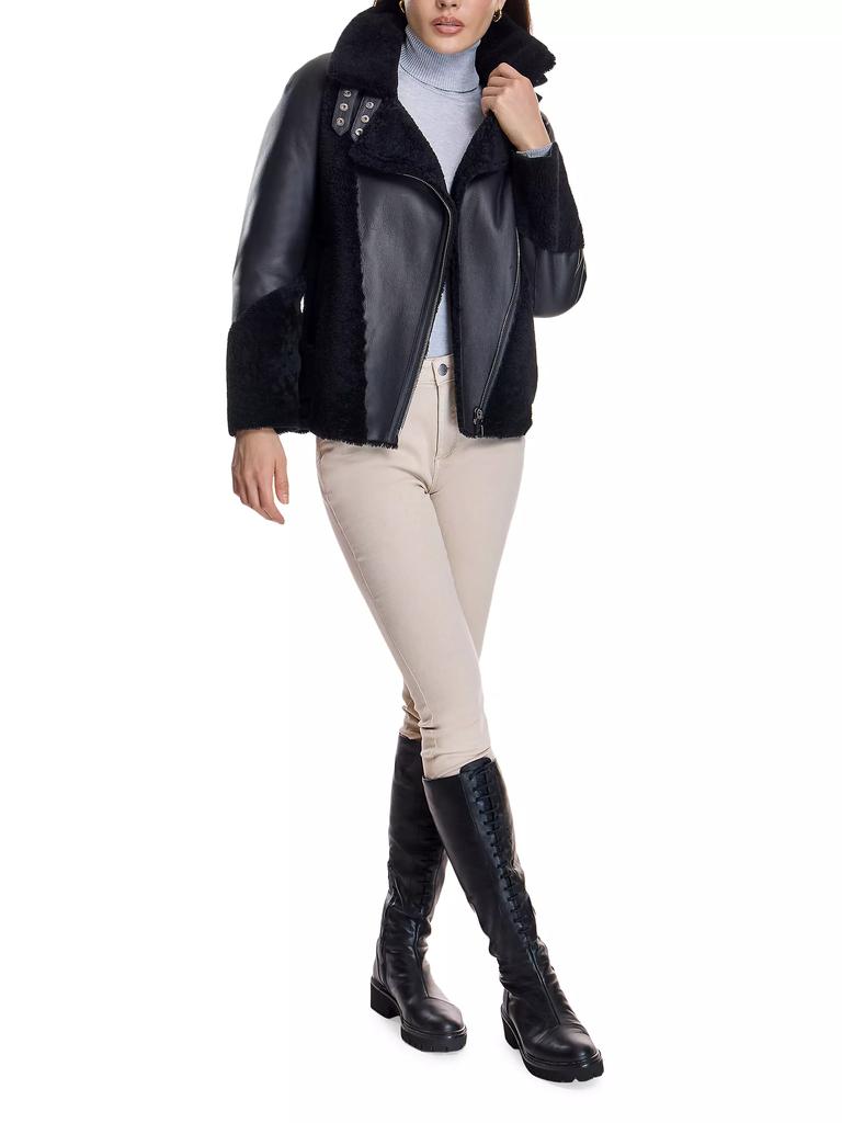 Maximilian Leather & Shearling Biker Jacket