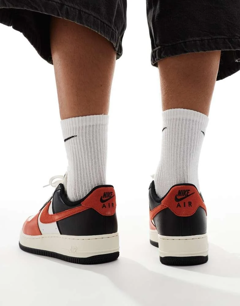 NIKE Nike Air Force 1 '07 LV8 trainers in white, orange and black 3
