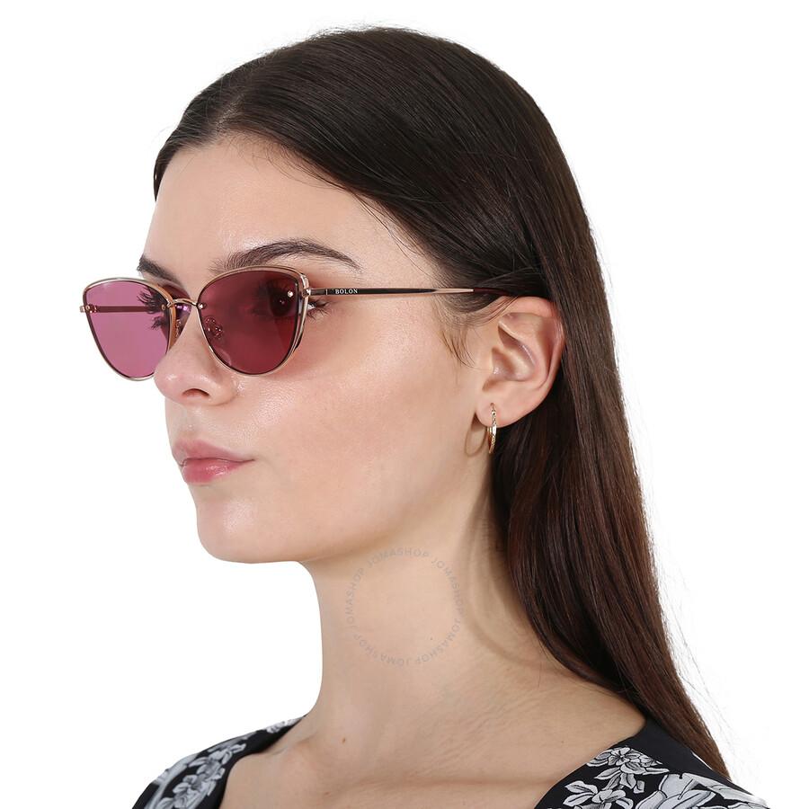 Bolon Gigi Purple Red Cat Eye Ladies Sunglasses BL7093 A30 54