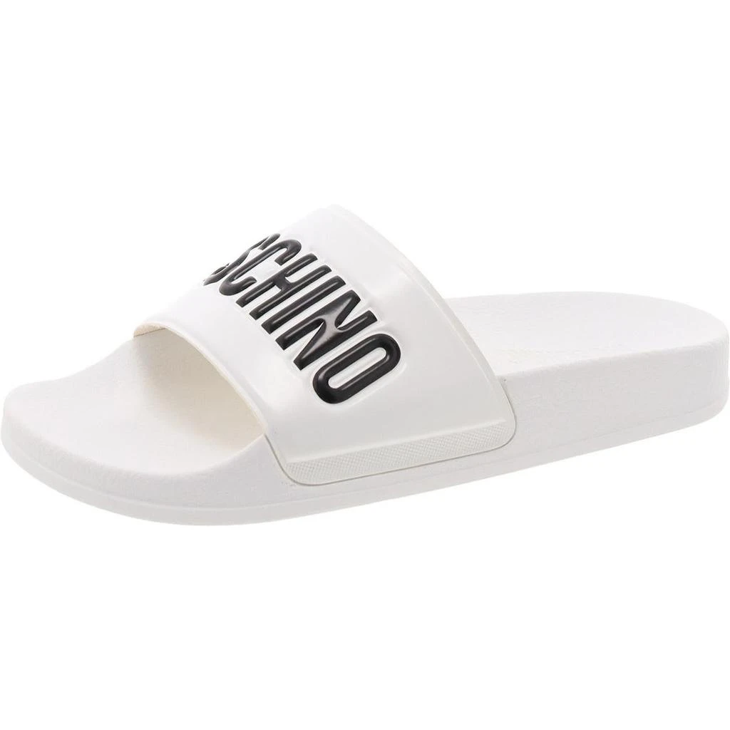 Moschino Womens Logo Flat Slide Sandals 1
