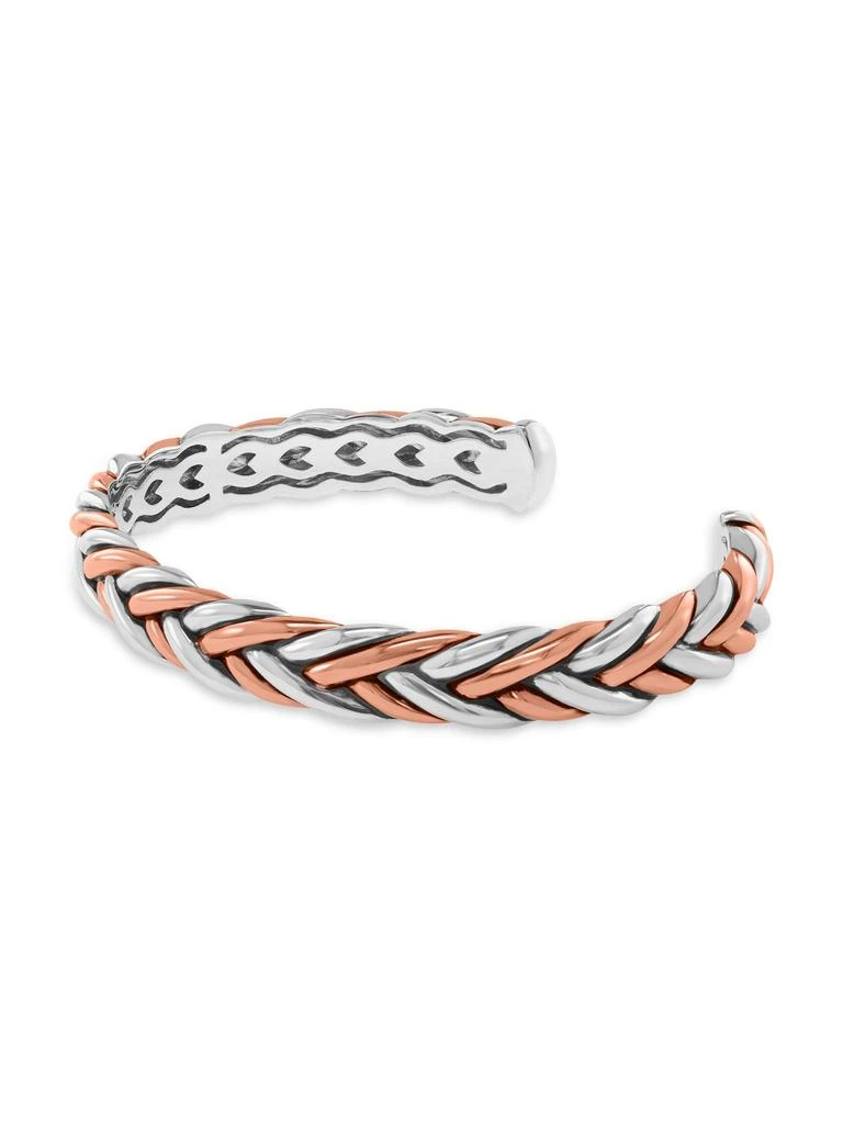Effy Sterling Silver 
14K Rose Gold-Plated Braided Bangle 2